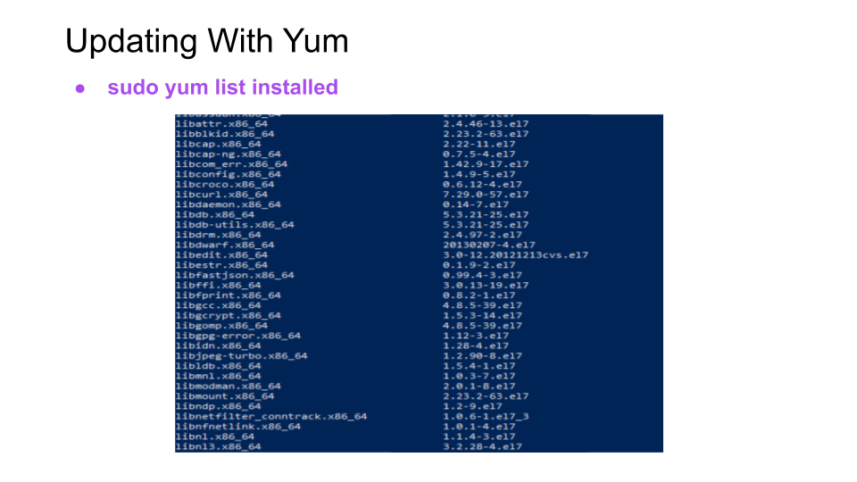 Updating with Yum