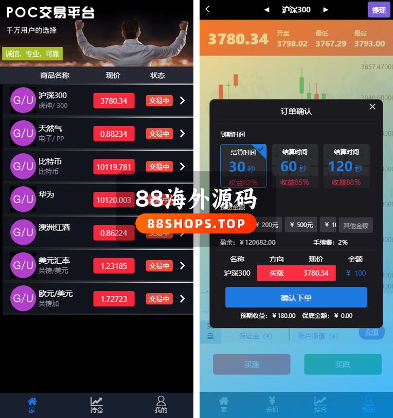 2020全新重构跳动K线微盘系统/UI版微盘/学习盘完整源码