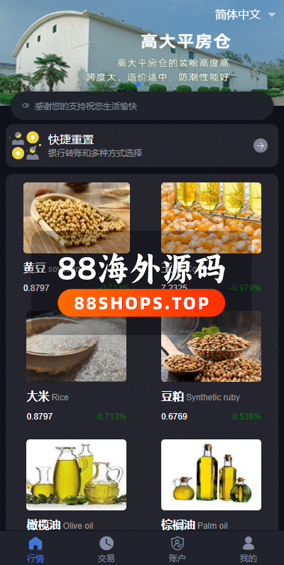 二开版微交易系统/粮食微盘系统/双语言微盘590-1