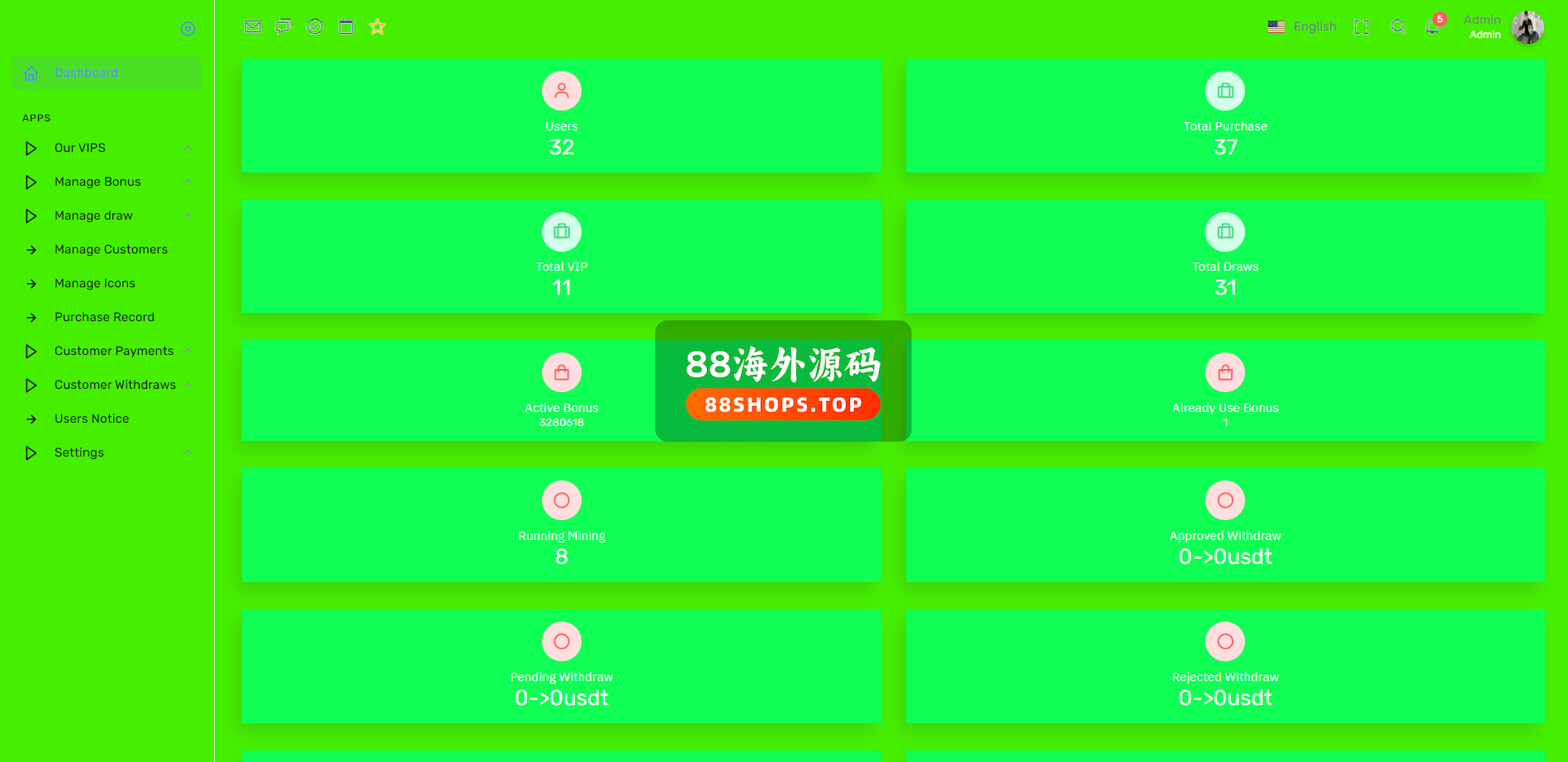 海外矿机投资系统/算力矿机投资源码/投资理财系统614-13