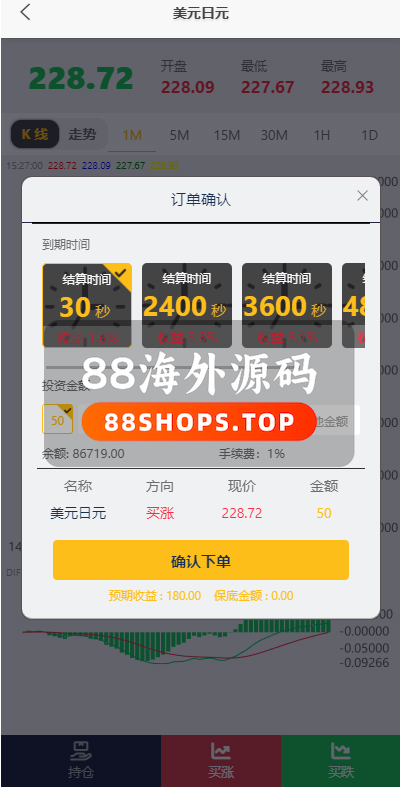 多语言外汇微交易系统/海外微盘源码/时间盘系统682-6