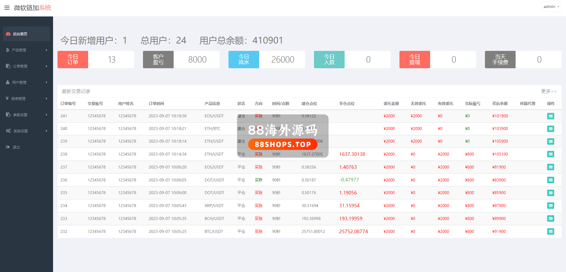 泰语微盘系统/虚拟币微交易系统/伪交易所系统637-10