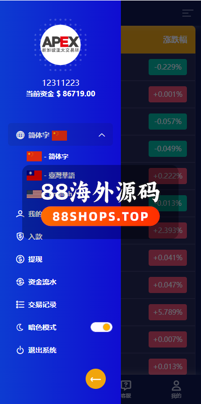 多语言外汇微交易系统/海外微盘源码/时间盘系统682-4