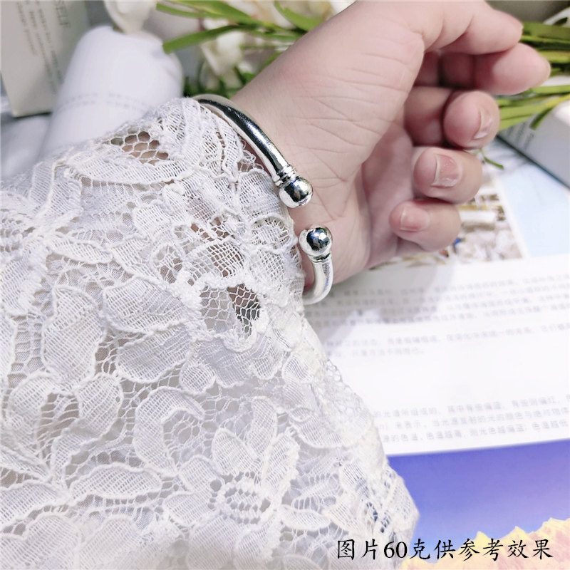 Ручная работа ювелира 999 чистого серебра женский браслет круглый дизайн, содержание серебра 99.9%