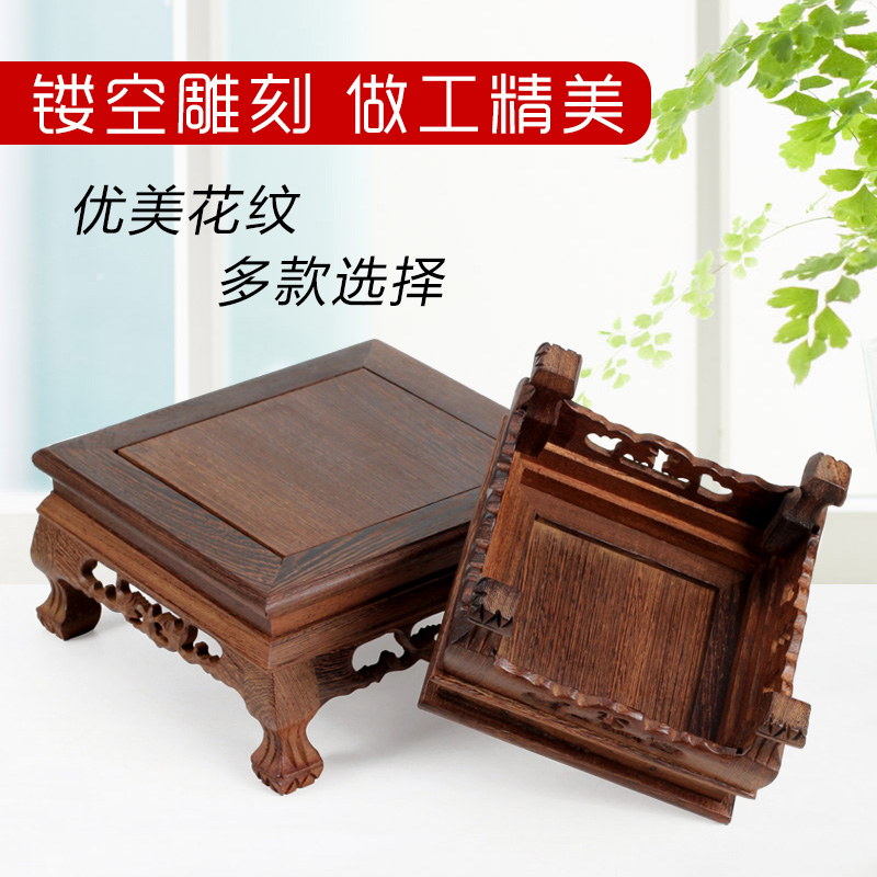 Деревянная подставка для вазона из красного дерева, продолговатая, из древесины куриного крыла, скамья для цветочных горшков, статуя Будды, редкий камень