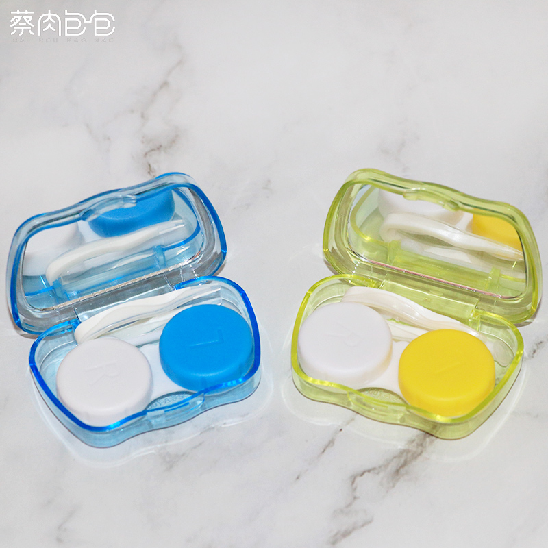 隐形眼镜伴侣盒 新款 特价 隐形眼镜盒 斜口吸盘 带镜小号 眼镜盒