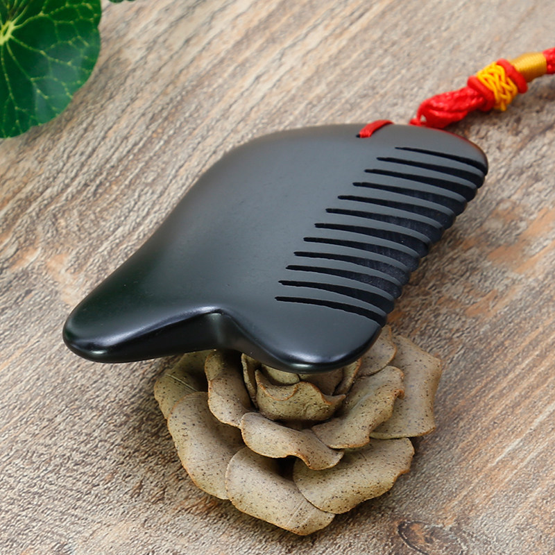 Натуральный массажный гребень из камня Бянь из Сибина для лица, всего тела, скребков Гуа Ша, терапии кожи головы, меридианного массажа плеч и шеи