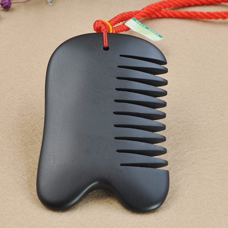 Натуральный массажный гребень из камня Бянь из Сибина для лица, всего тела, скребков Гуа Ша, терапии кожи головы, меридианного массажа плеч и шеи