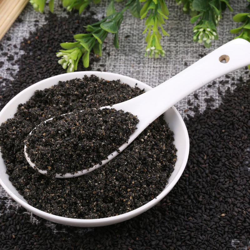 Свежая обжаренная черная кунжутная паста - свежая обжарка и перемолка, чистый черный кунжутный порошок 500 г, бесплатная доставка при покупке 2 штук