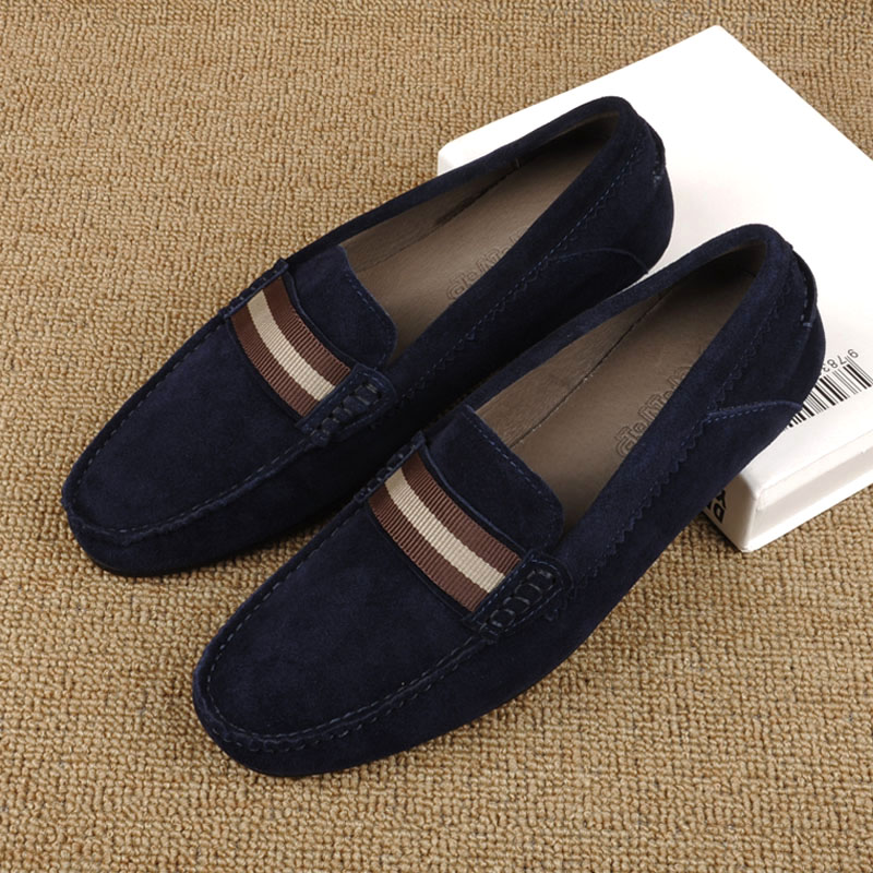 Весенне-летние мужские мокасины в британском стиле из замши, кожаные дышащие туфли-слипоны для вождения