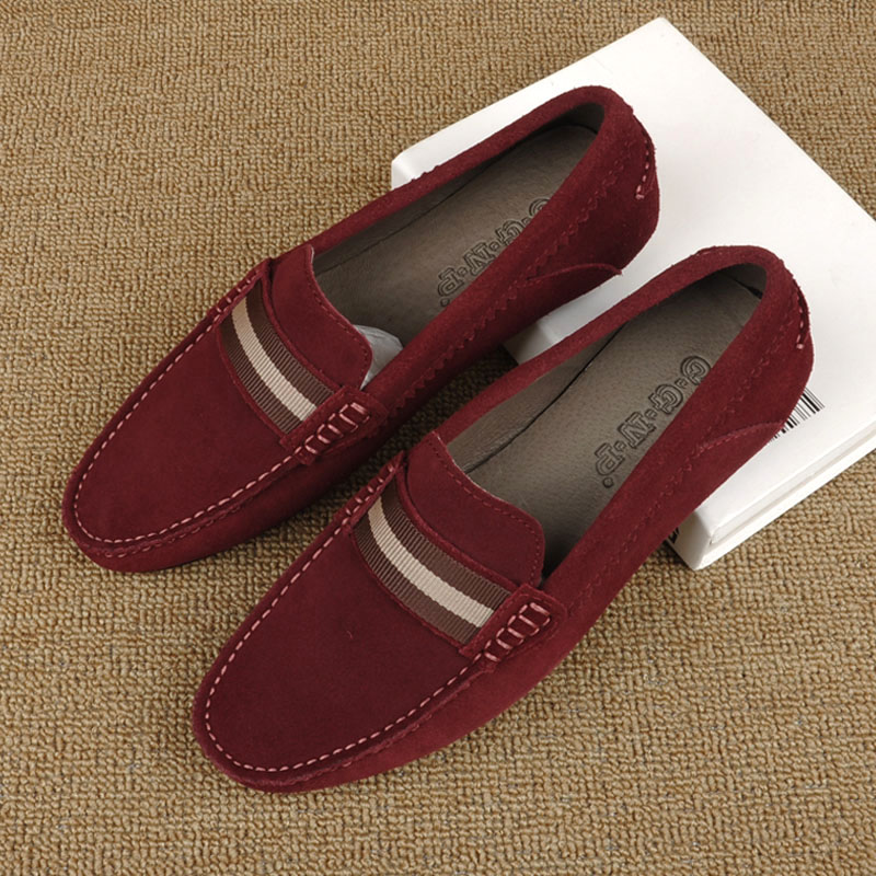 Весенне-летние мужские мокасины в британском стиле из замши, кожаные дышащие туфли-слипоны для вождения