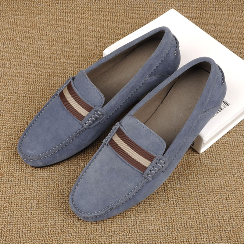 Весенне-летние мужские мокасины в британском стиле из замши, кожаные дышащие туфли-слипоны для вождения
