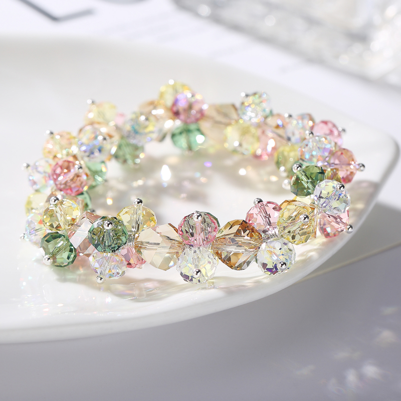 Браслет Shijia из австрийского кристалла женский разноцветный оригинальный лесной стиль с нанизанными бусинами