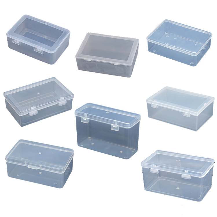 Rectangular Plastic Box Small Product Hardware Parts Box Accessories Box Semi-Transparent Desktop Storage Box Medium Tool