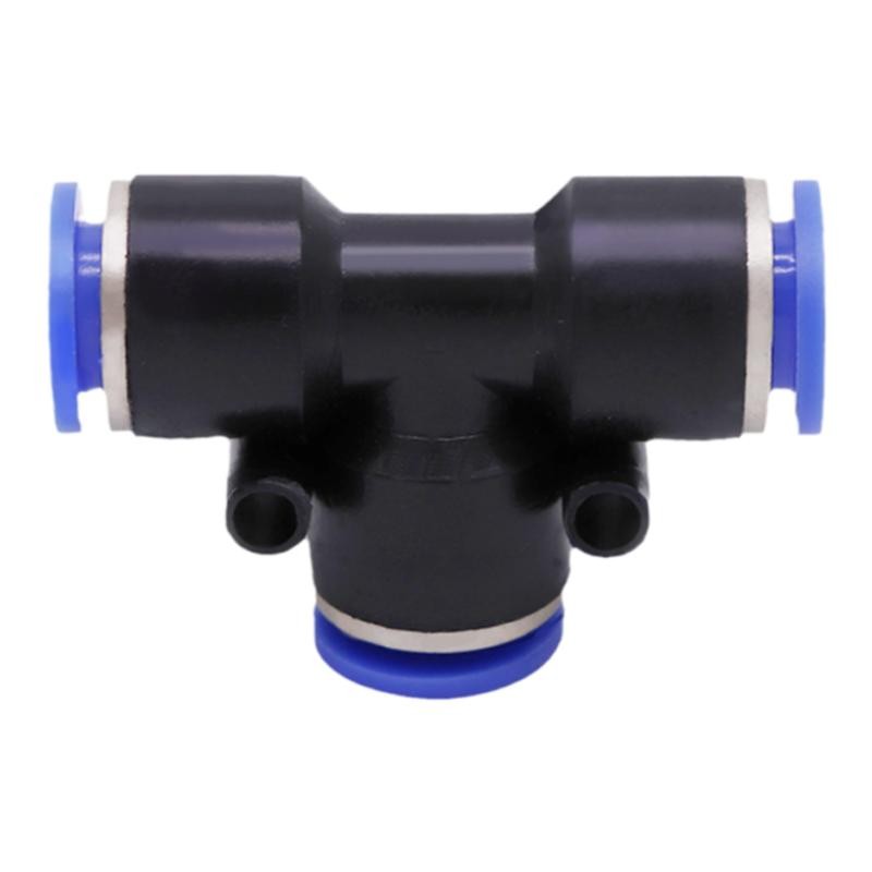 Pneumatic Tube Connector PE8 Plastic Quick-Connect Fast Joint T-Shaped Tee PE-4/6/8/10/12/14/16mm