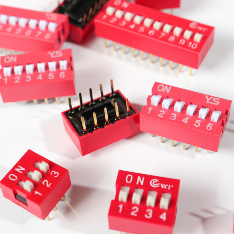 Высококачественный DIP переключатель WT11-DS-02P04R06 с 2.54 мм, плоский переключатель, красная медь с позолотой, сеть CWT