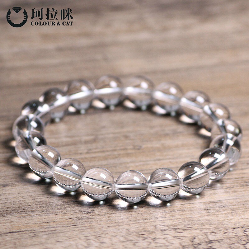 Korami Натуральный белый хрустальный браслет унисекс одноцветные четки противорадиационный амулет