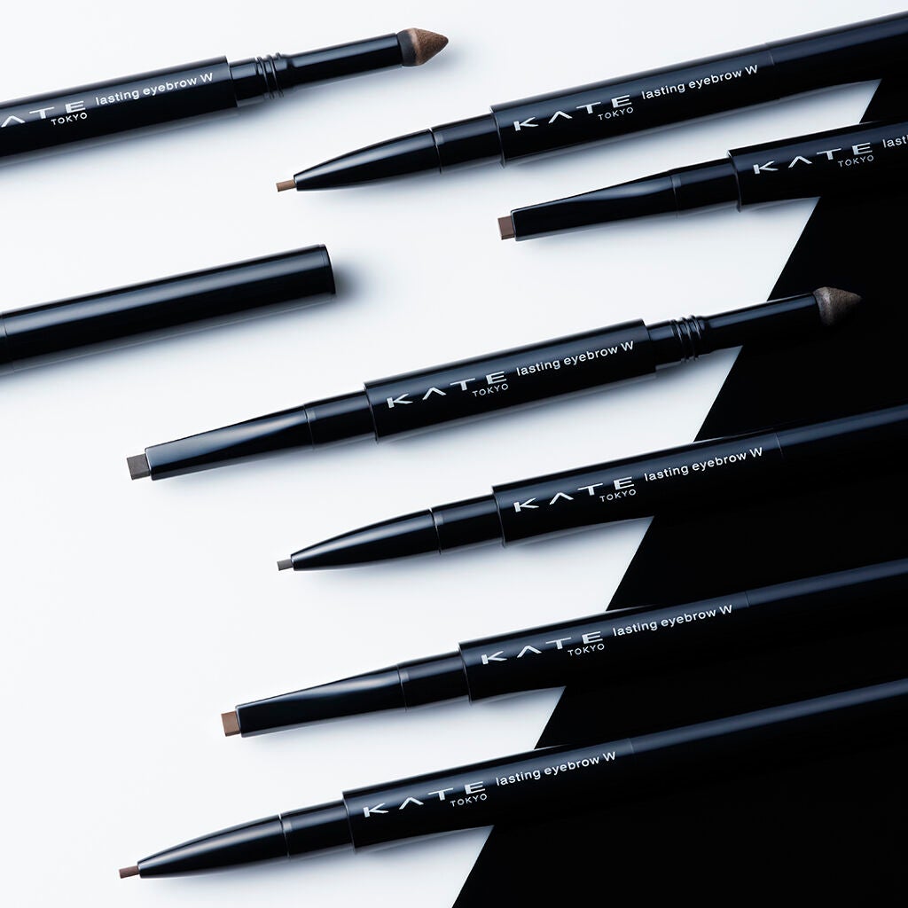 日本嘉娜宝KATE眉笔双头旋转圆头扁平头细芯茶色眉笔BR-3加眉粉