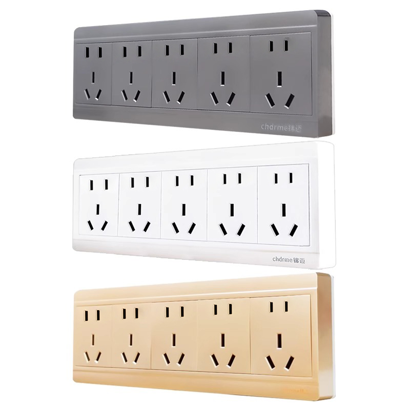 Накладная розетка с 25 гнездами, многогнездовая розетка, настенный накладной короб, панель с 20 переключателями, золотисто-серая, белая, для домашнего использования