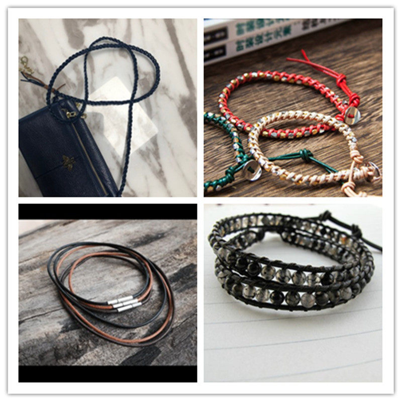 DIY круглый кожаный шнур из первой кожи 1,5 мм толстый для ожерелий, подвесок, бисера, браслетов из натуральной кожи