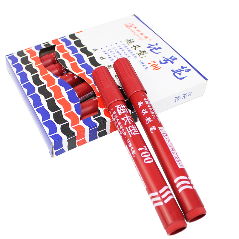 Одноцветный беззапаховый масляный маркер с круглым наконечником, черный маркер, красный Boranweiqi 700