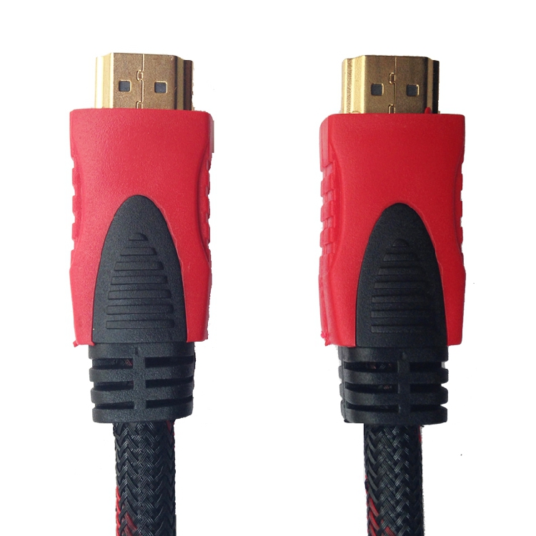 Фабричный HDMI кабель с красно-черной сеткой для приставок, компьютеров и телевизоров, версия 1.4, поддержка 3D и 1080P