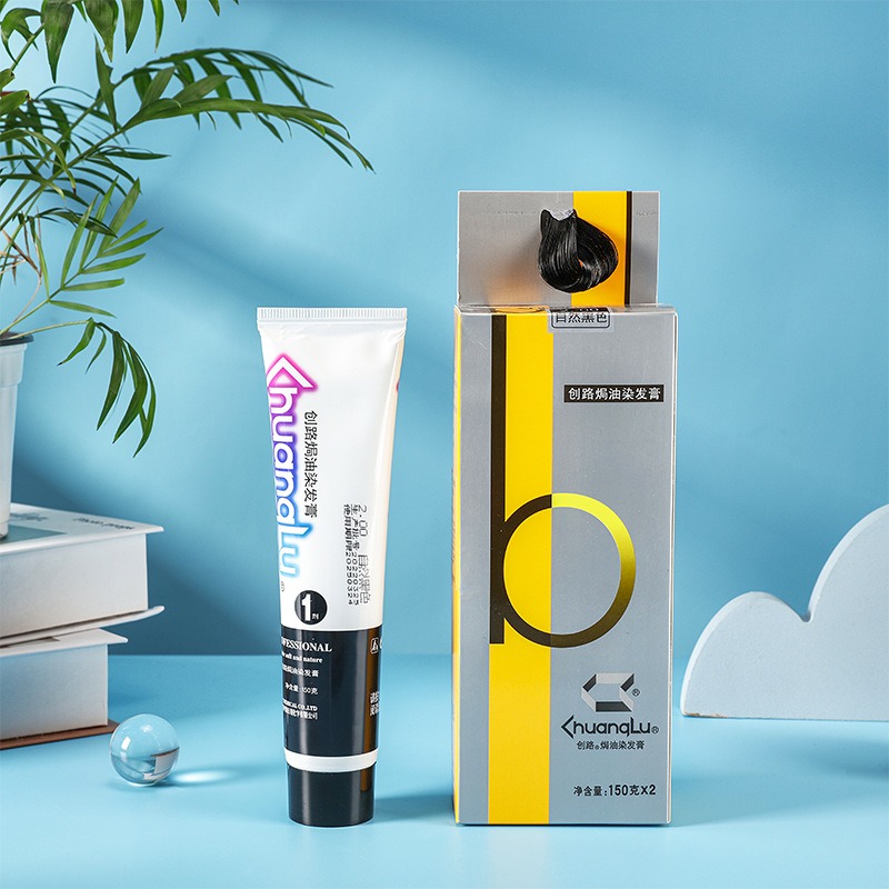 Оригинальная крем-краска для волос Baidefu Chuanglu с питательным маслом – постепенное окрашивание седины в черный