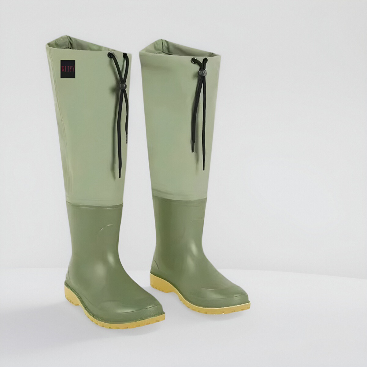 Высокие резиновые сапоги высокого голенища для мужчин и женщин с мягкой плоской подошвой для пересадки риса, рыбалки и работы в поле