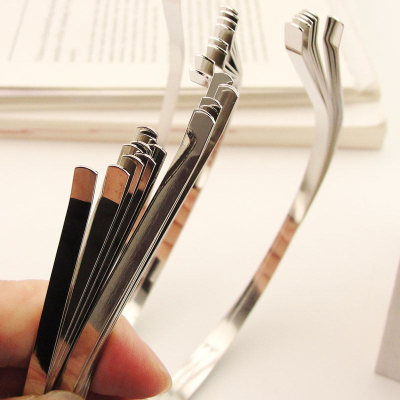 Основа для ободка DIY из нержавеющей стали, материалы для ободка из сплава, ручные украшения для волос, серебристая заколка, аксессуары для зажима волос