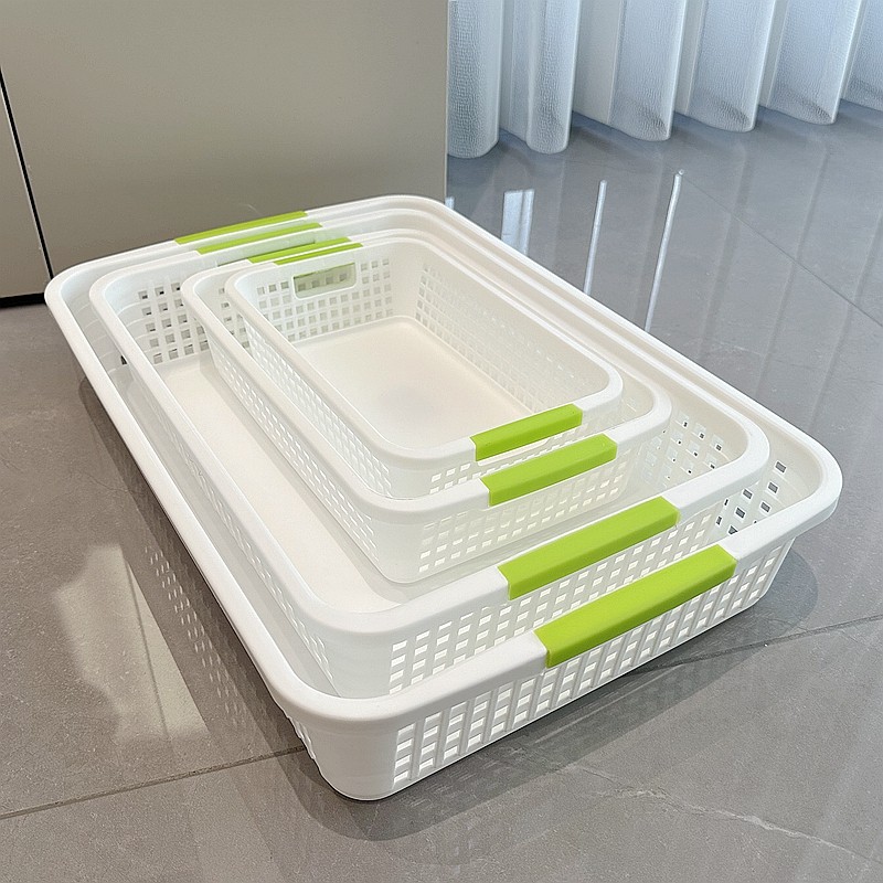 Большая прямоугольная пластиковая корзина для хранения Усиленный лоток для хранения Настольный офисный держатель для файлов A4 и книг A5