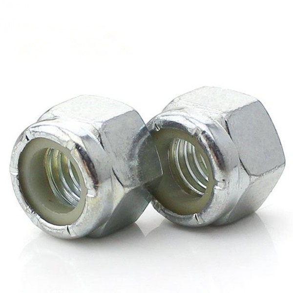 Гайка с нейлоновым замком из оцинкованной углеродистой стали американского стандарта, метрическая противоотвинчивающаяся гайка с блокировкой, полный ассортимент стандартов UNC