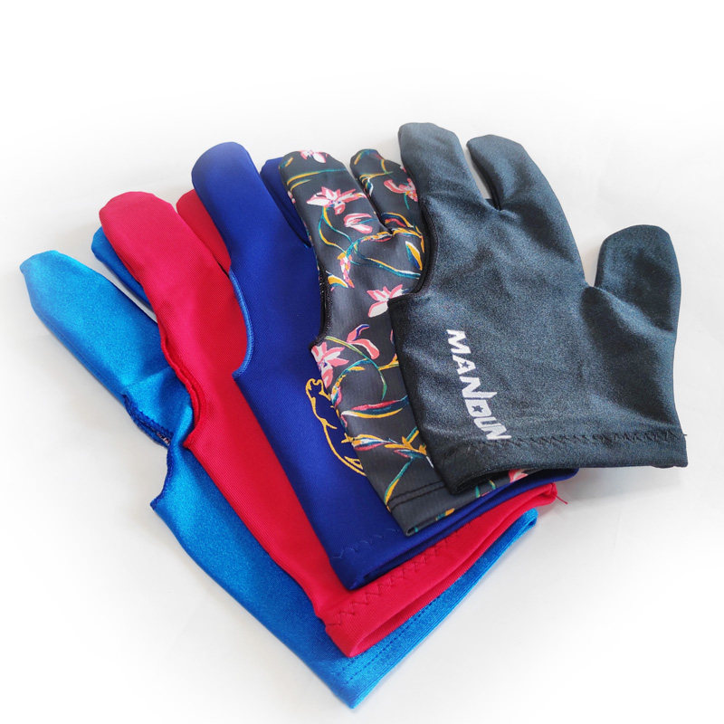 Бильярдные перчатки с тремя пальцами синие для бильярдного зала, мягкие, впитывающие пот, дышащие, профессиональные черные перчатки