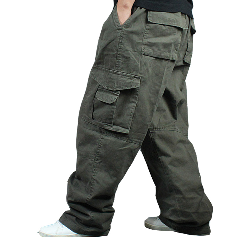 Мужские брюки свободного кроя большого размера для отдыха и работы на открытом воздухе, брюки для полных мужчин, очень большие размеры