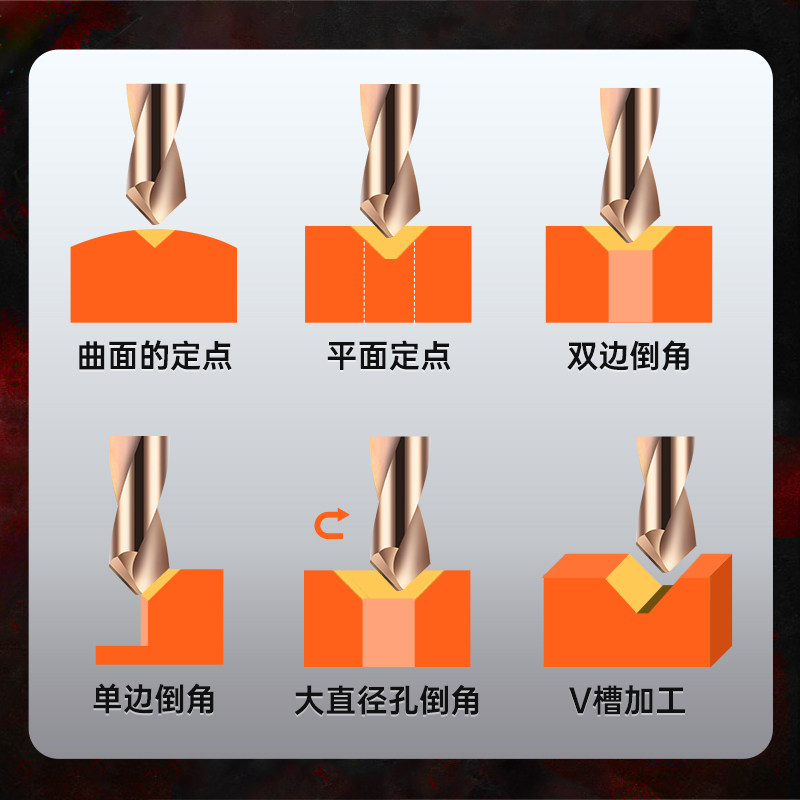 45度钨钢合金倒角刀无毛刺铝用钢用二刃30度60度90度定点钻120°