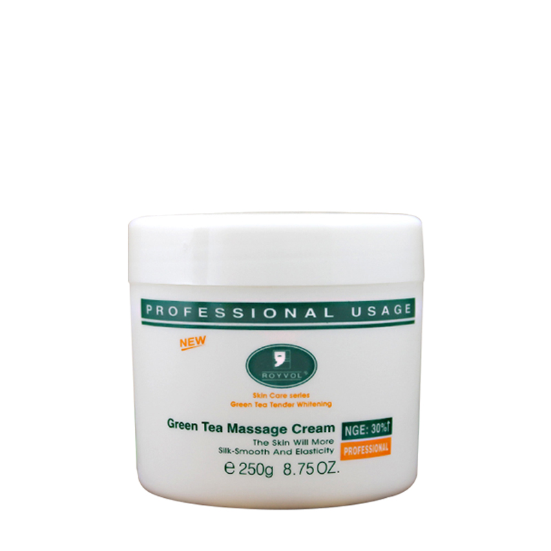 Массажный крем с зеленым чаем Рейн для увлажнения лица, контроля жирности, питания кожи шеи и тела, салонный объем