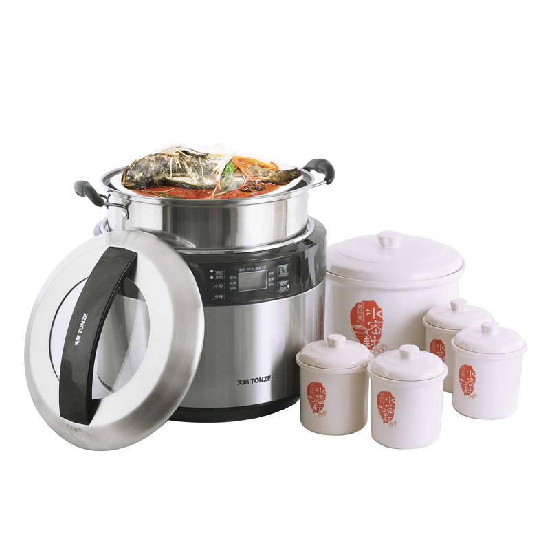 Электрическая тушилка TIANJI из нержавеющей стали с водяной баней, полностью автоматическая, большой объем, пять чаш для приготовления пти́чьего гнезда