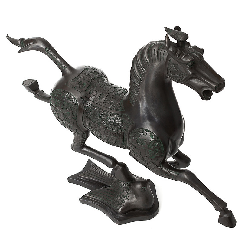 Медная фигурка «Летящая лошадь» для украшения офисного стола и дома