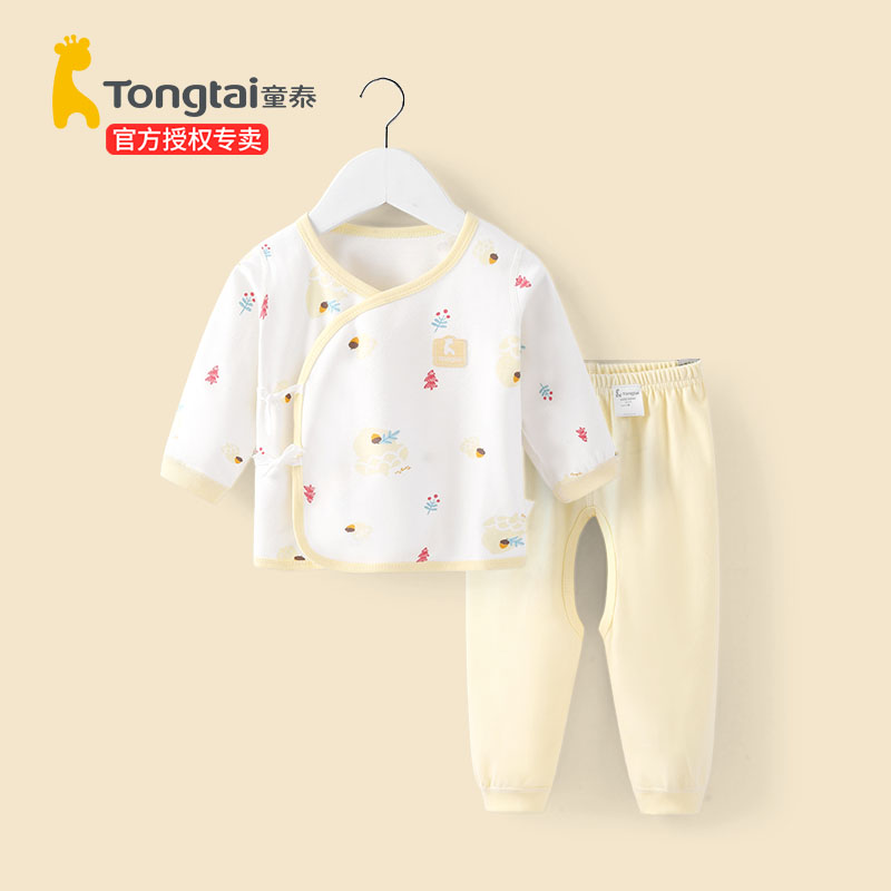 Детская одежда Tongtai для новорожденных из 100% хлопка, комплект из двух частей, костюм монаха, осенняя одежда и брюки для весны и осени
