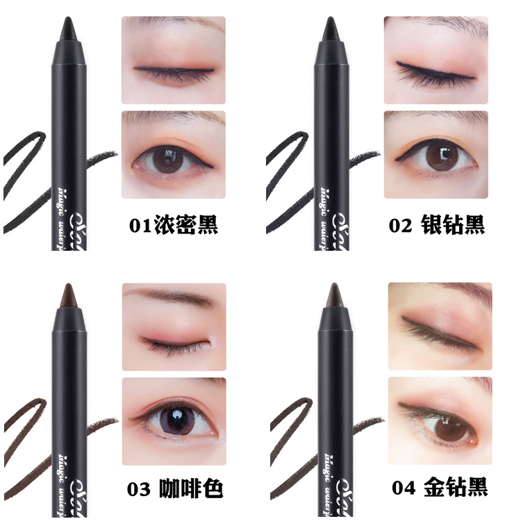 Оригинальный водостойкий гелевый карандаш для глаз Solone, стойкий, не размазывается, не выцветает, черный, кофе, золото, серебро с блестками