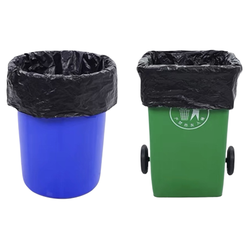 Большие Черные Утолщенные Мусорные Пакеты для Санитарии, Кухни и Домашнего Использования 80л, Очень Большие Коммерческие Плоские Пакеты