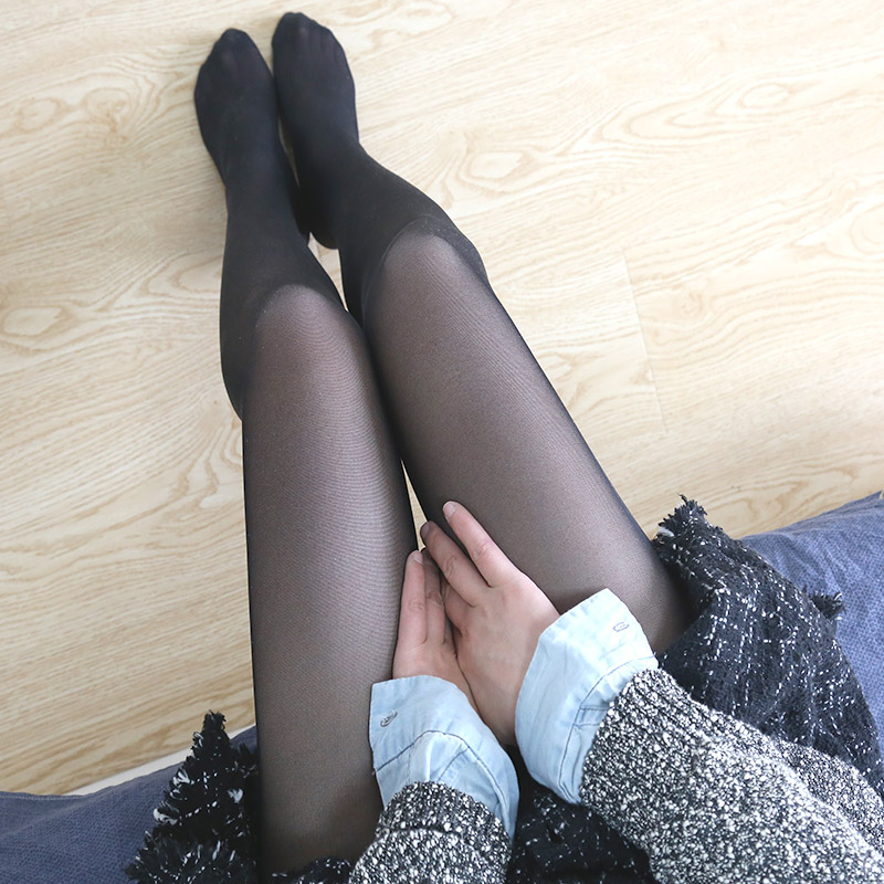 MANZI6091 Манзи оригинальные 40D удлинённые чёрные моделирующие колготки с T-клином для весны и осени