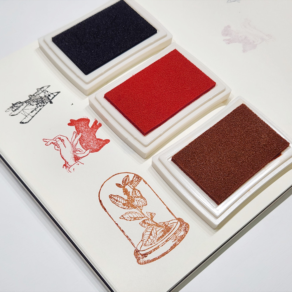 Colored Stamp Pad Rubber Stamp Wedding Finger Painting Journals Albums Food Toy Ink Pad Concave Large Box