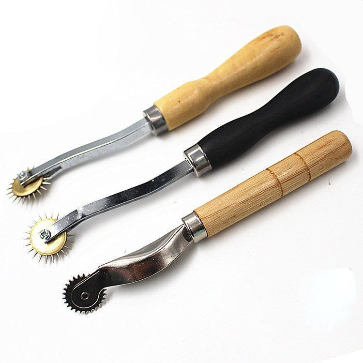 Режущий колесо с острыми зубцами для разметки кожи, инструмент для создания выкроек и шитья, ролик для одежды