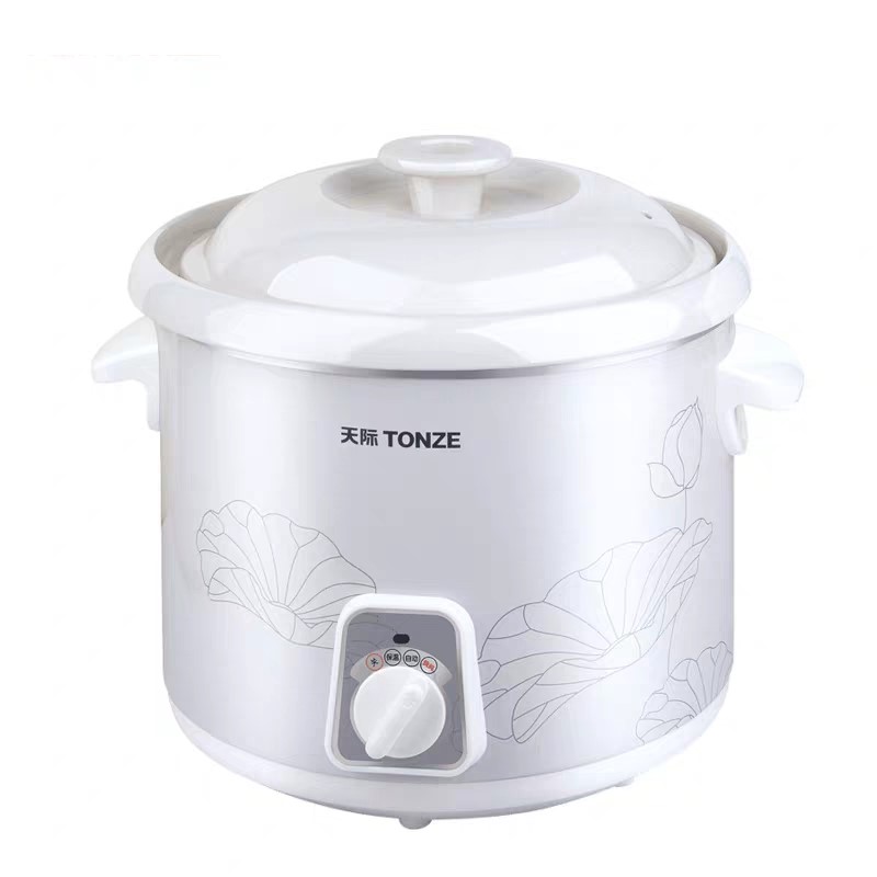 Миниатюрный электрический керамический тушильник Tianji белый, для каши и супов для детей, объем 0.6L-3L