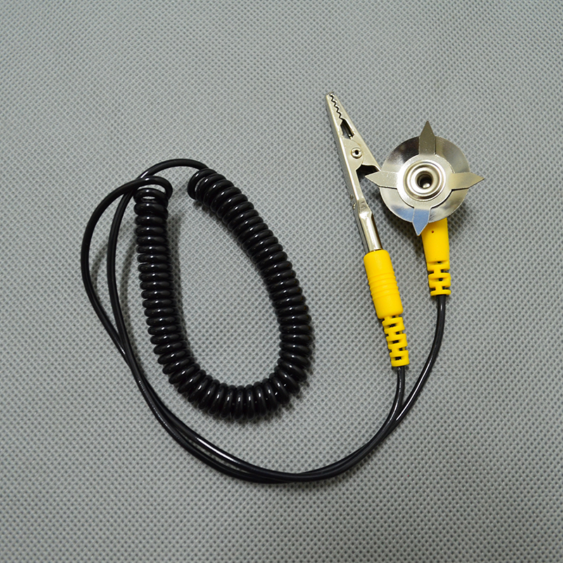 Антистатический заземляющий провод для коврика, рабочий браслет, L-образная розетка, резиновый соединительный кабель, звездчатый крокодильчик 1,8 метра