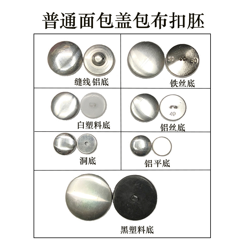 DIY Заготовка для обтянутой ткани пуговицы, полуфабрикат хлебцевой пуговицы для штор и мягкой обивки дивана с плоским пластиковым основанием, алюминиевой ножкой и PU кожей