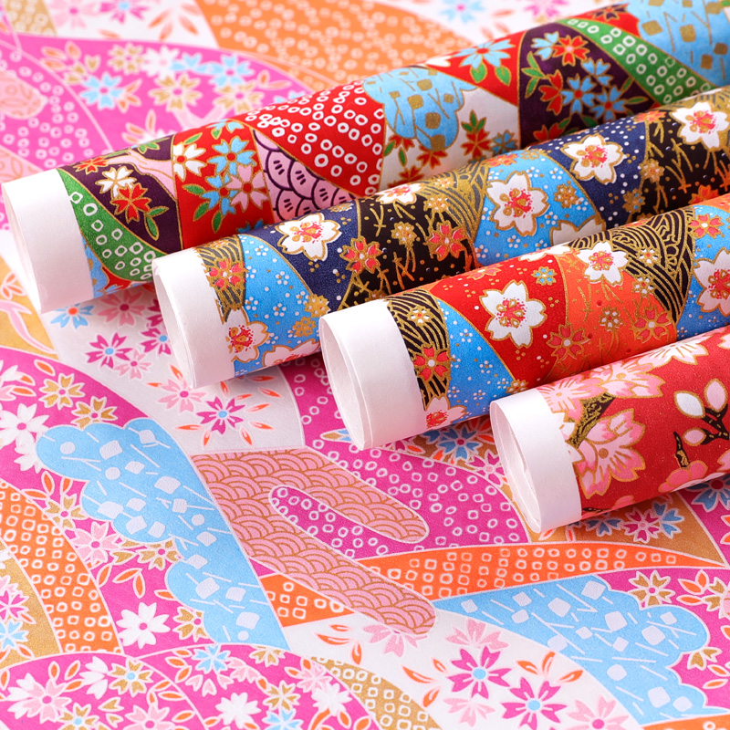 Японская стилизованная бумага для обертывания книг с золотым тиснением чиё-гами, традиционная китайская подарочная художественная бумага Юдзэн, бесплатная доставка