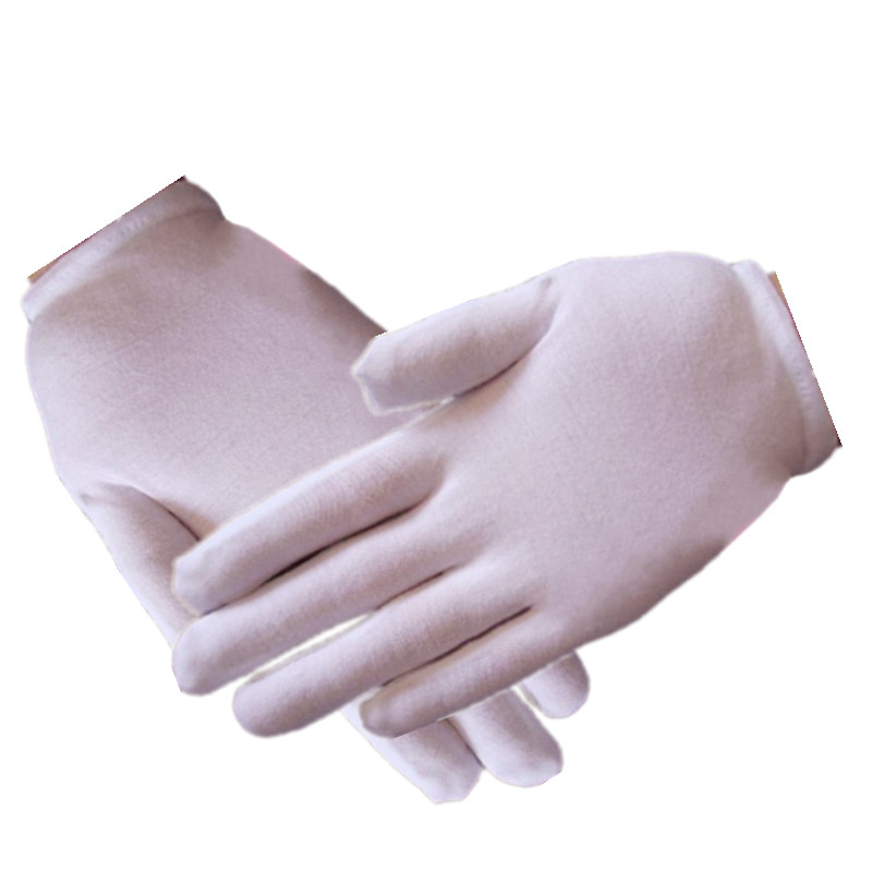 Белые эластичные перчатки из хлопка высокого растяжения для работы, этикета, защиты и выступлений с носками для рук