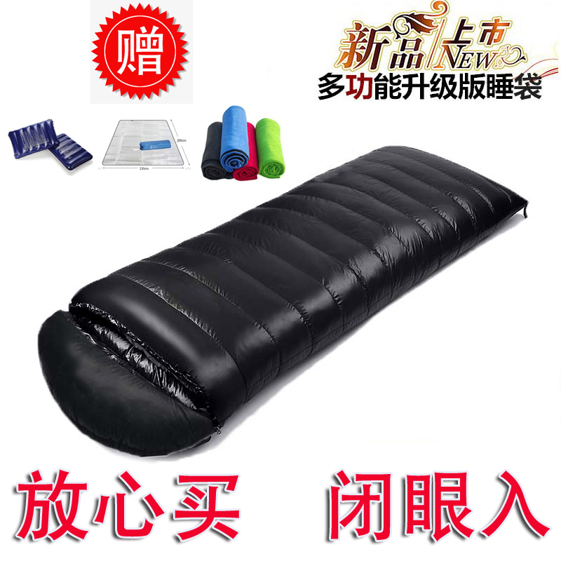 Спальный мешок с гусиным пухом для взрослых, зимний уличный, от -20°C до 30°C, утепленный для отдыха в помещении и кемпинга