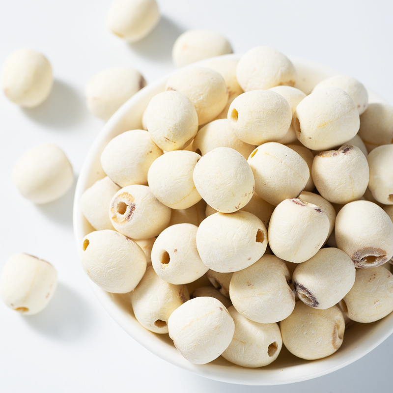 Сушеные семена лотоса Xun Baicao 500 г - очищенные свежие белые семена лотоса с эриалисом, порией, ямсом для супа Четырех Трав